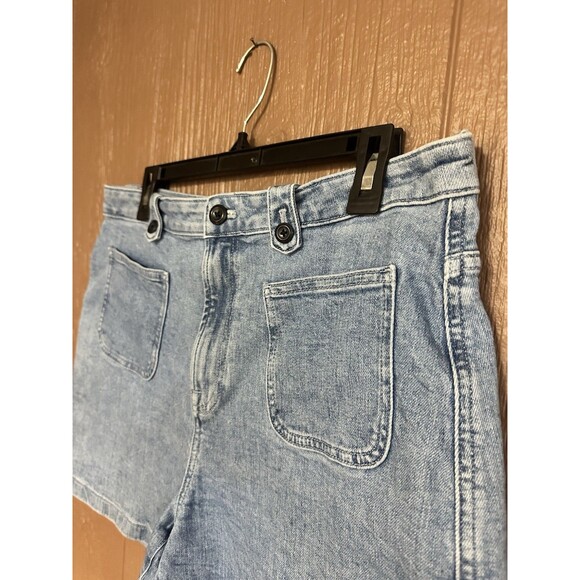 J. Crew Front Pocket Denim Short In Sky‎ Fall Wash High Rise Size 12 Light Wash - Picture 2 of 5